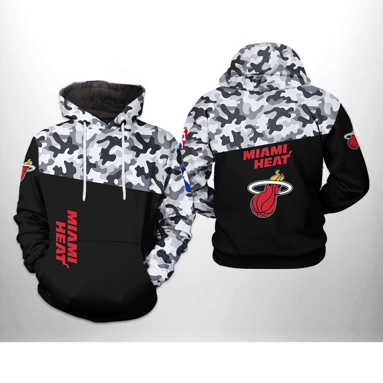 Men's Miami Heat Hugo Boss Black Camo Pullover Hoodie – Official Nba Sweatshirt